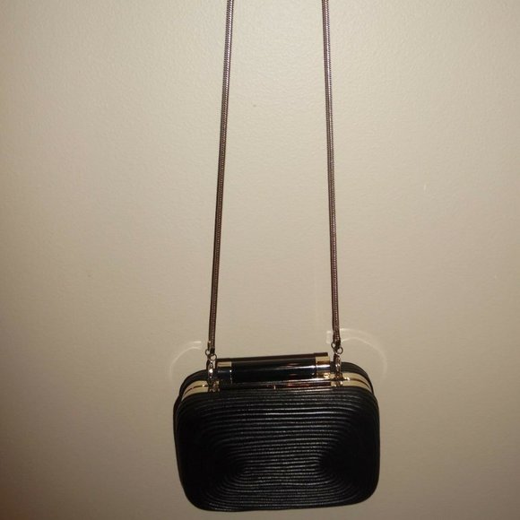 Diane von Furstenberg Tonda Passamentry Leather Chain Crossbody Cocktail Clutch - Picture 9 of 9